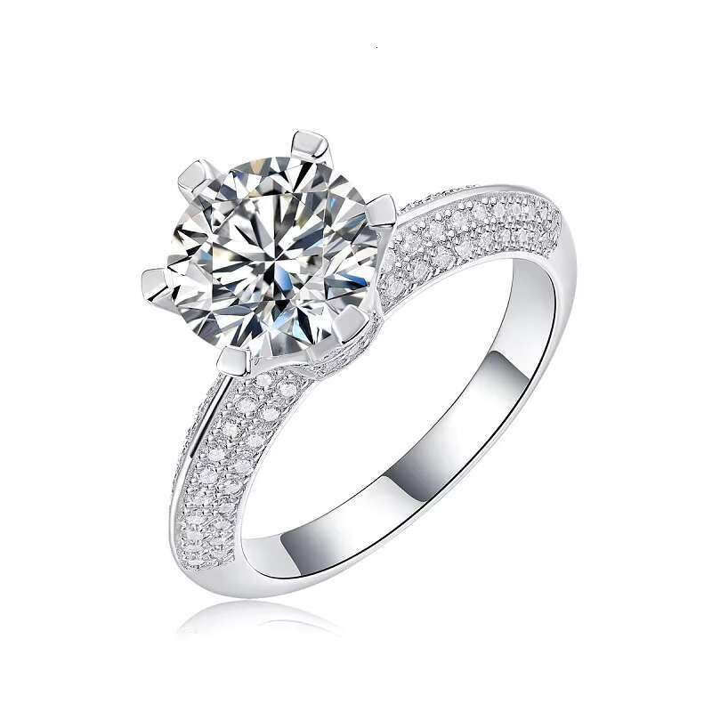 Fine Jewelry 1.0CT VVS Moissanite Diamond Ring GRA Certificate 925 Sterling Silver Anniversary Gift Women Wedding Ring
