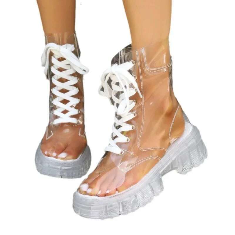 2024 New Sexy Transparent Comfortable Casual Fashion Women's Shoes Increased Wear-Resistant Winter Boots Chaussure Femme
