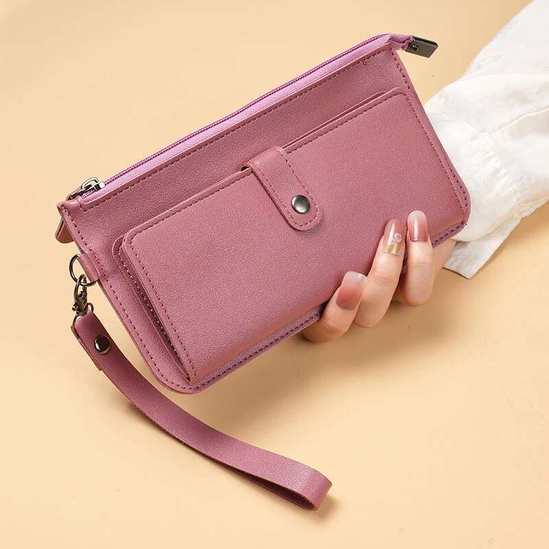Factory Direct New Bag Women's Long Multi-Functional Multi-Card Clutch Buckle Zipper Student Wallet.