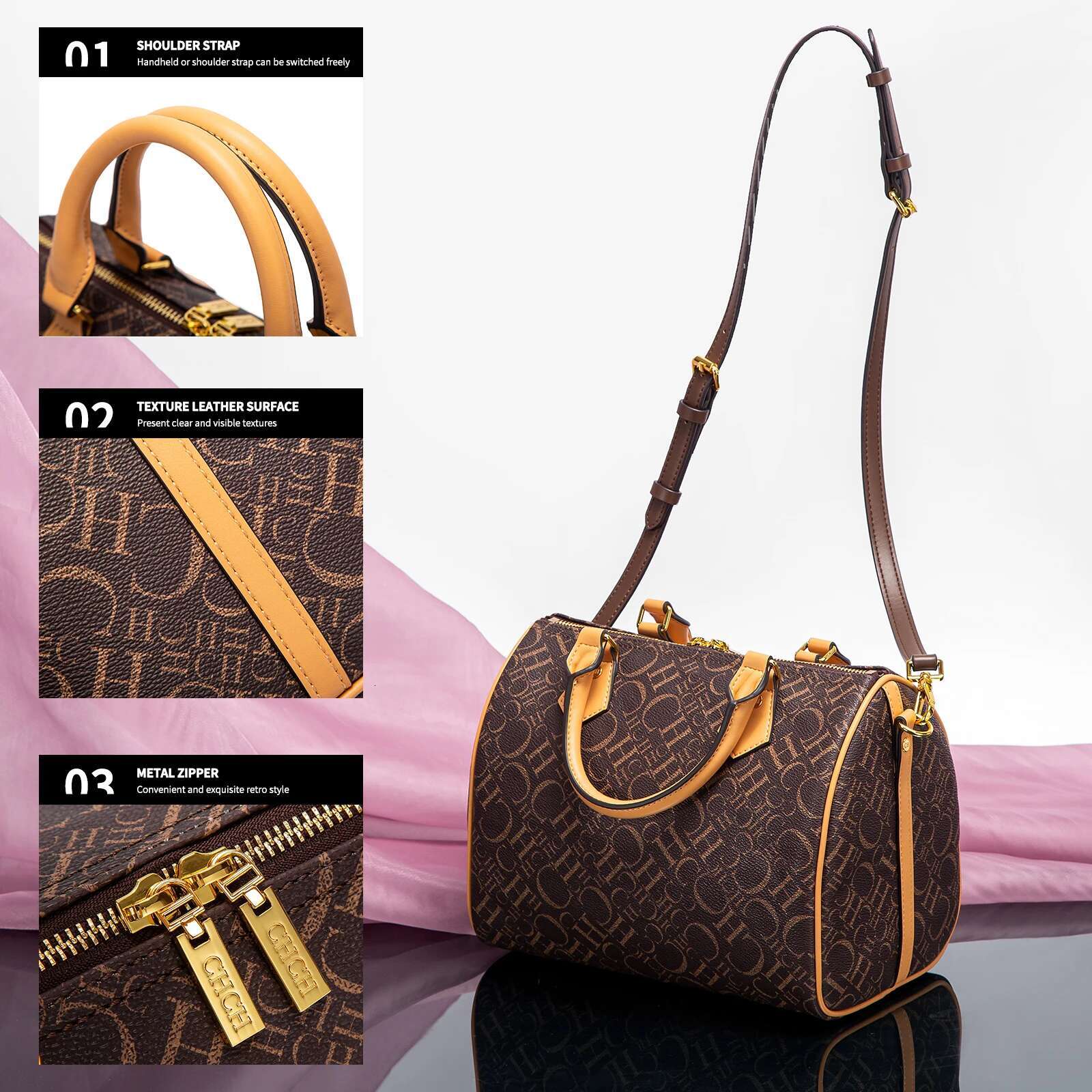 CHCH Women's Tote Autumn New Large Capacity Travel With Long Shoulder Strap Crossbody Bag