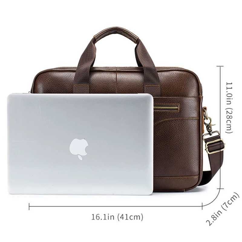 SCHLATUM Mens Genuine Leather 156 inch Briefcase vintage Man Laptop Briefcases Shoulder Messenger Office Business HandbagsT251125
