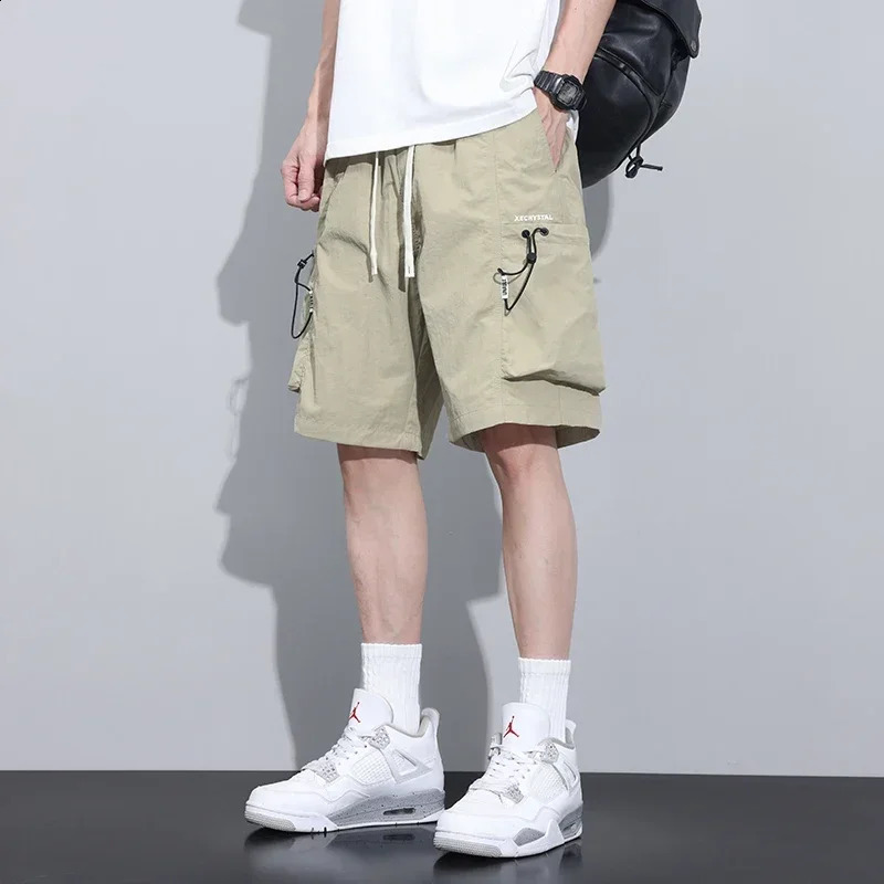 4color summer mens thin cargo shorts with pockets fashionable Korean streetwear hiphop highquality clothing 250420