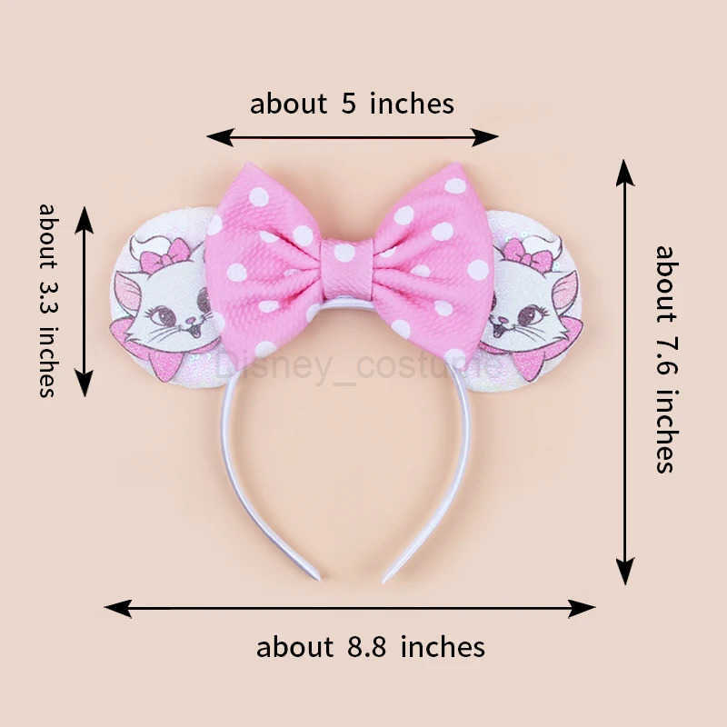 Disney Kawaii Disney Mary Cat Headband Shining 5 Bow Headband Adult Childrens Birthday Party Hair Accessories Role Playing Hair Accessories X250425