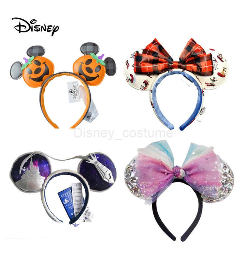 Disney Rainbow Bow Mickey Mouse Headband New Shanghai Disney Ears COSTUME Headband Role Playing Plush Adult/Children Headband Gift X250425