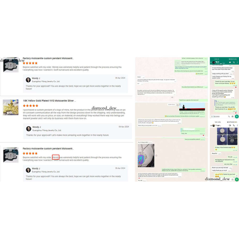 Hip Hop Jewelry Pass Tester Cold Ice Out Letter Big D Color VVS Silicon Stone Pendant Thick Chain Men