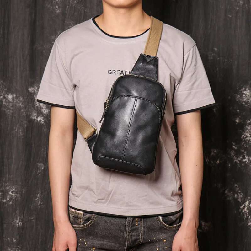 LUOKIR Men's Genuine Leather Shoulder Bag, Women's Cowhide Crossbody Small Backpack, Oilskin Large Capacity Bolsos Para Hombre.