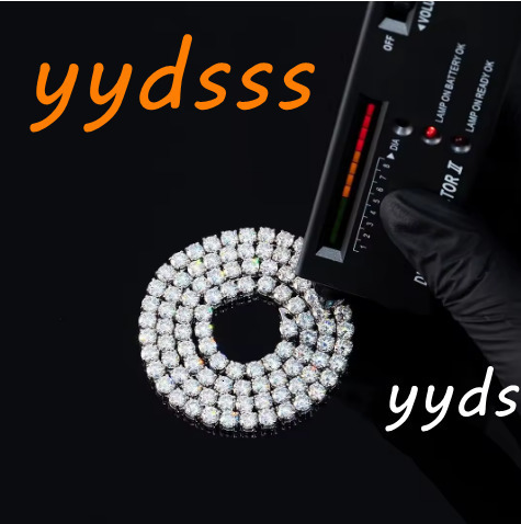 Wholesale 4mm Vvs Moissanite Tennis Chain Bling Iced Out 925 Sterling Silver Hiphop Moissanite Tennis Chain