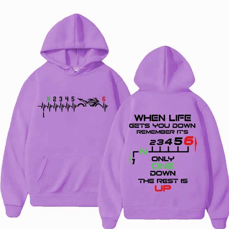 New 1N23456 Motorcycle Gear Bicycle Heartbeat Hoodie Suitable for Womens Autumn and Winter Casual Sports Womens Hoodie Top w250425