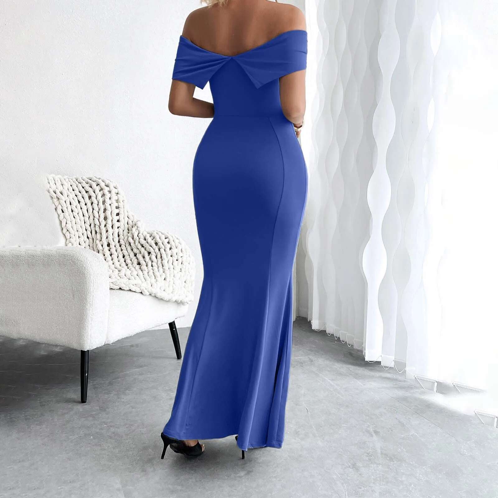 Dongdumaoyi New Evening Maxi Long Dress For Women Elegant Off Shoulder Strapless Sexy High Split Club Party Celebrity Dresses