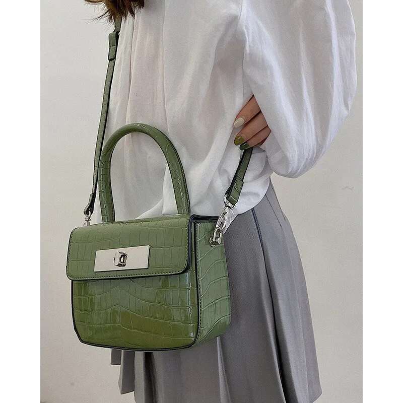 Crocodile Pattern Small Square Women Bag Popular Fashionable Versatile Handbag Niche High-End One Shoulder Crossbody