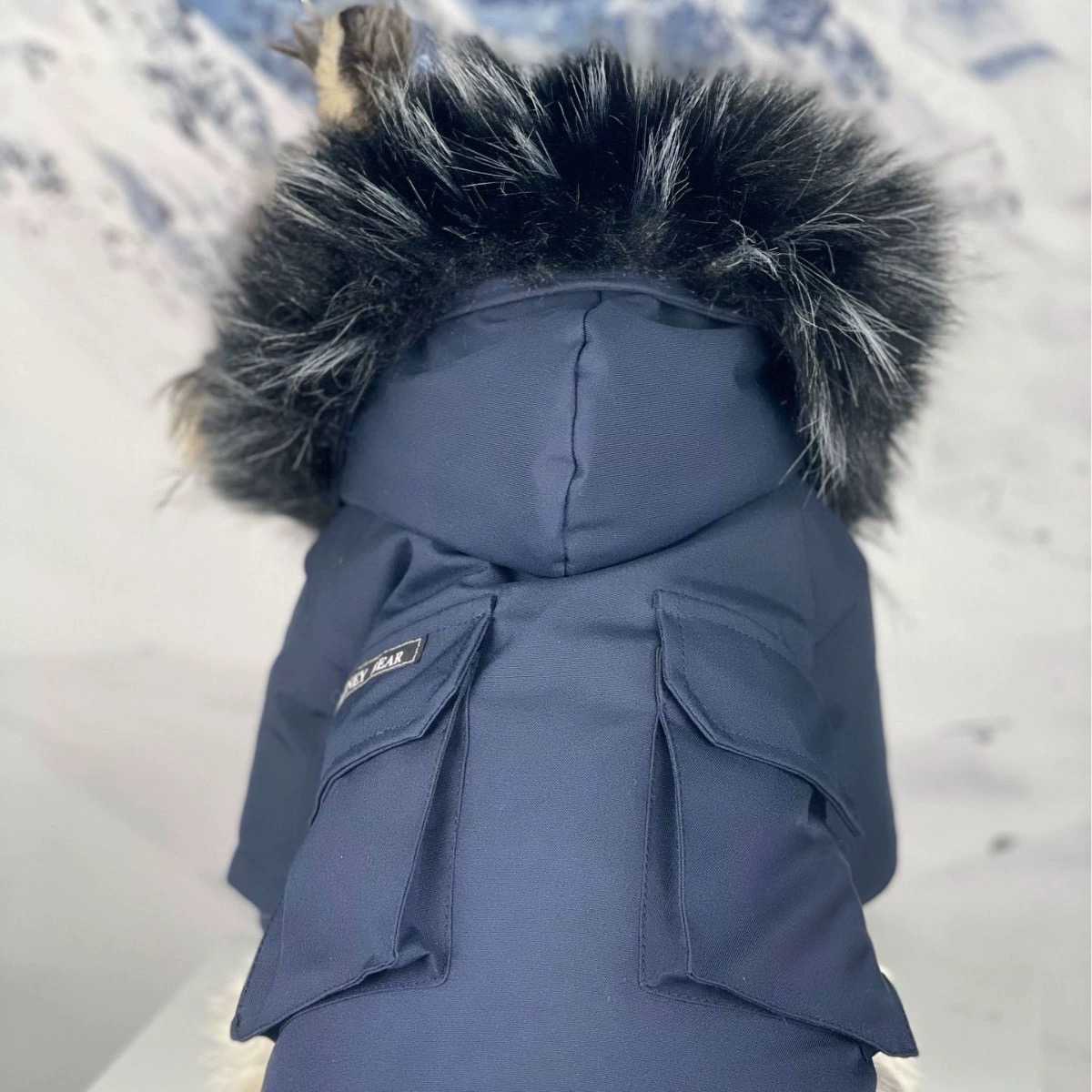 Winter Dog Fur Collar Cotton Coat, Cold-Resistant Pet Parka, Fashion Hooded Puppy Jacket, Stylish Snowshoe Bichon Shiba Inu Apparel, Small Medium Dog 