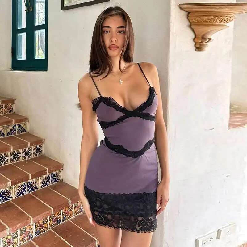 Dongdumaoyi Townlike Lace Slim Bodycon Dress Women Spaghetti Strap Mini Sping Summer Backless Nightclub Sexy Party Dresses
