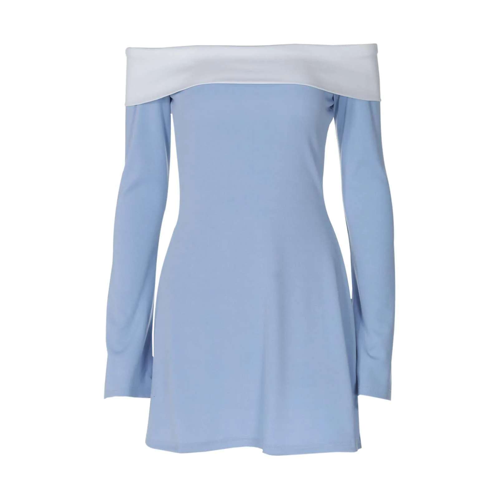 Dongdumaoyi Off Shoulder Long Sleeve Mini Dress For Women Spring Summer New Patchwork Strapless Backless A Line Sexy Elegant