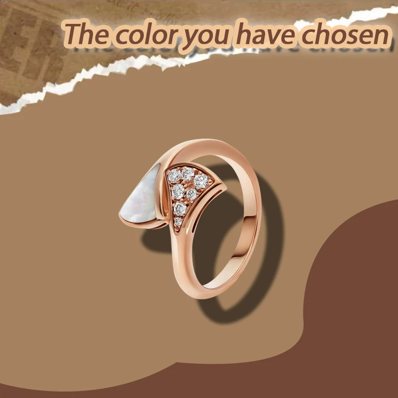 Enamel inlaid diamond pure silver S925 ring with high-end and atmospheric n BV series ring holiday gift 250425