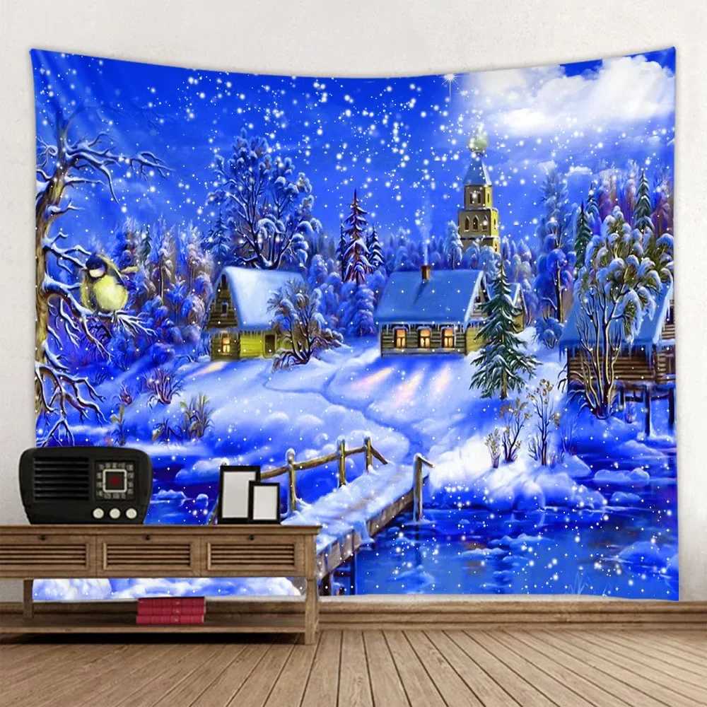 Christmas Tapestry Festive Decor Home Living Room Bedroom Background Garden Posters for Outside Large Wall Hanging Beach TowelM251125