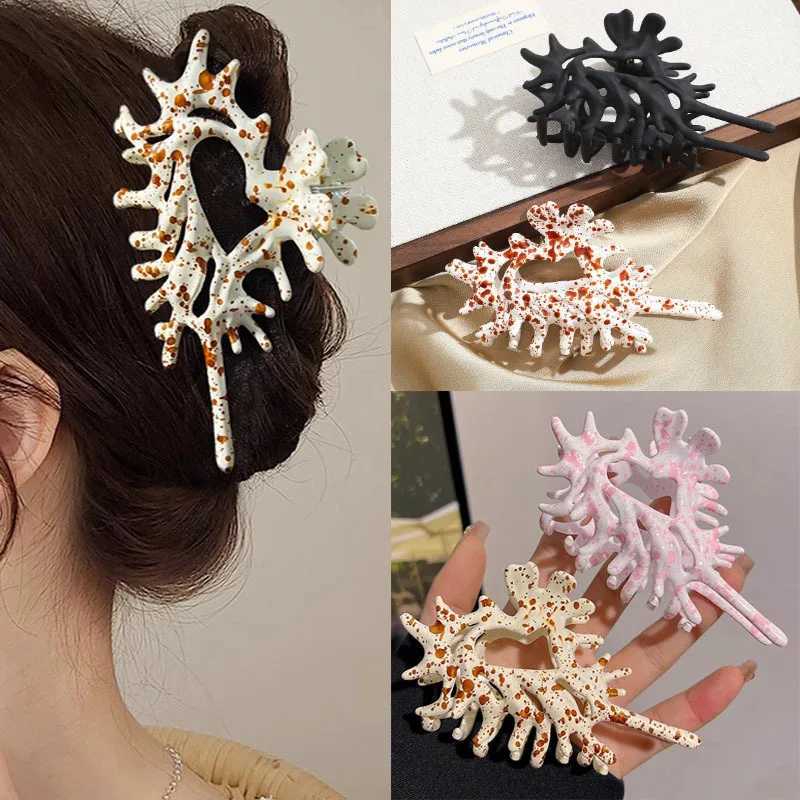 Ocean Metal Conch Womens Hairpin Color Shell Crab Hairpin Shell Catcher Fairy Summer Ocean Y2K HairpinT250425