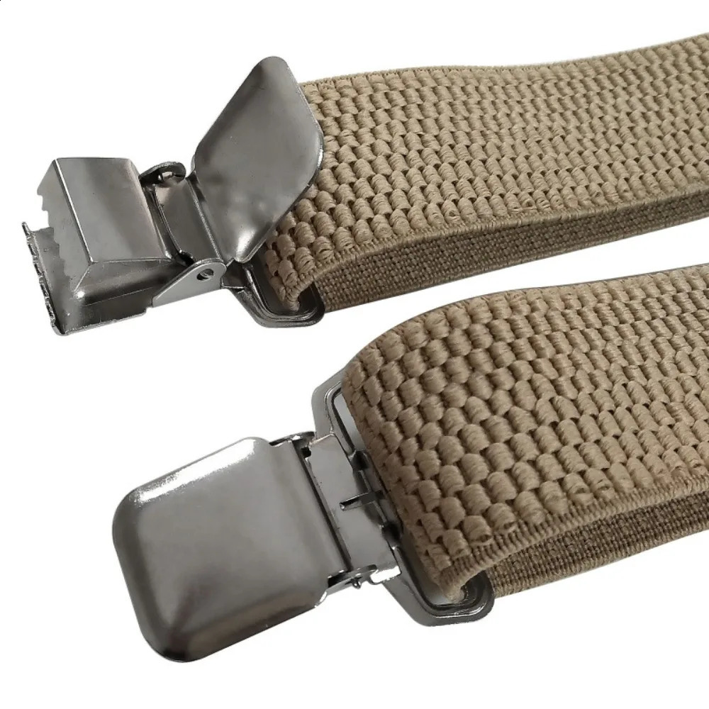 Heavy Duty Suspenders for Men Work Outdoor 3.8cm X-Back with 4 Strong Clips Adjustable Elastic Trouser Braces Strap Belts Navy 250425