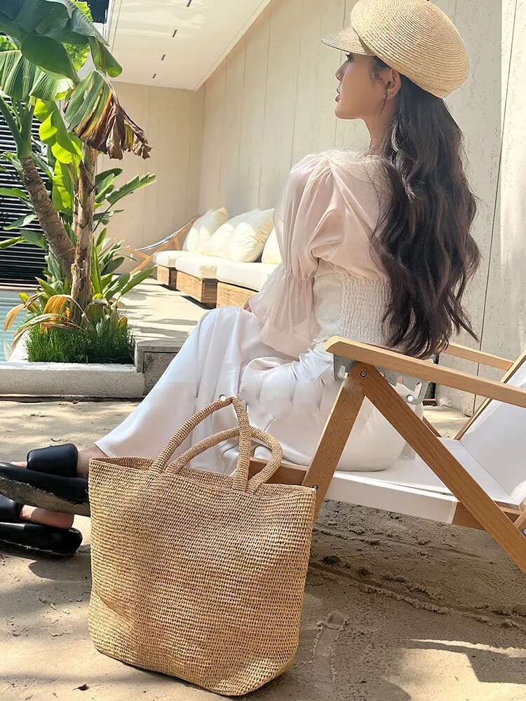 Summer Bags For Women Designer Handbag Purse 2025 New To Weave Large Capacity Shoulder Straw Beach Tote Bag