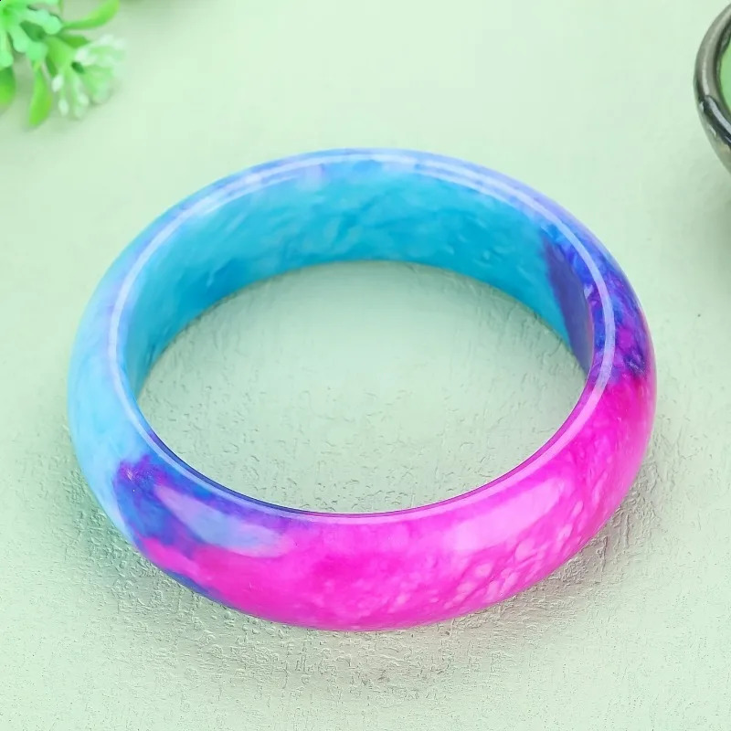 Natural Half Blue Half Purple Sky Blue Striped Bracelet Mothers Day Gift 250424