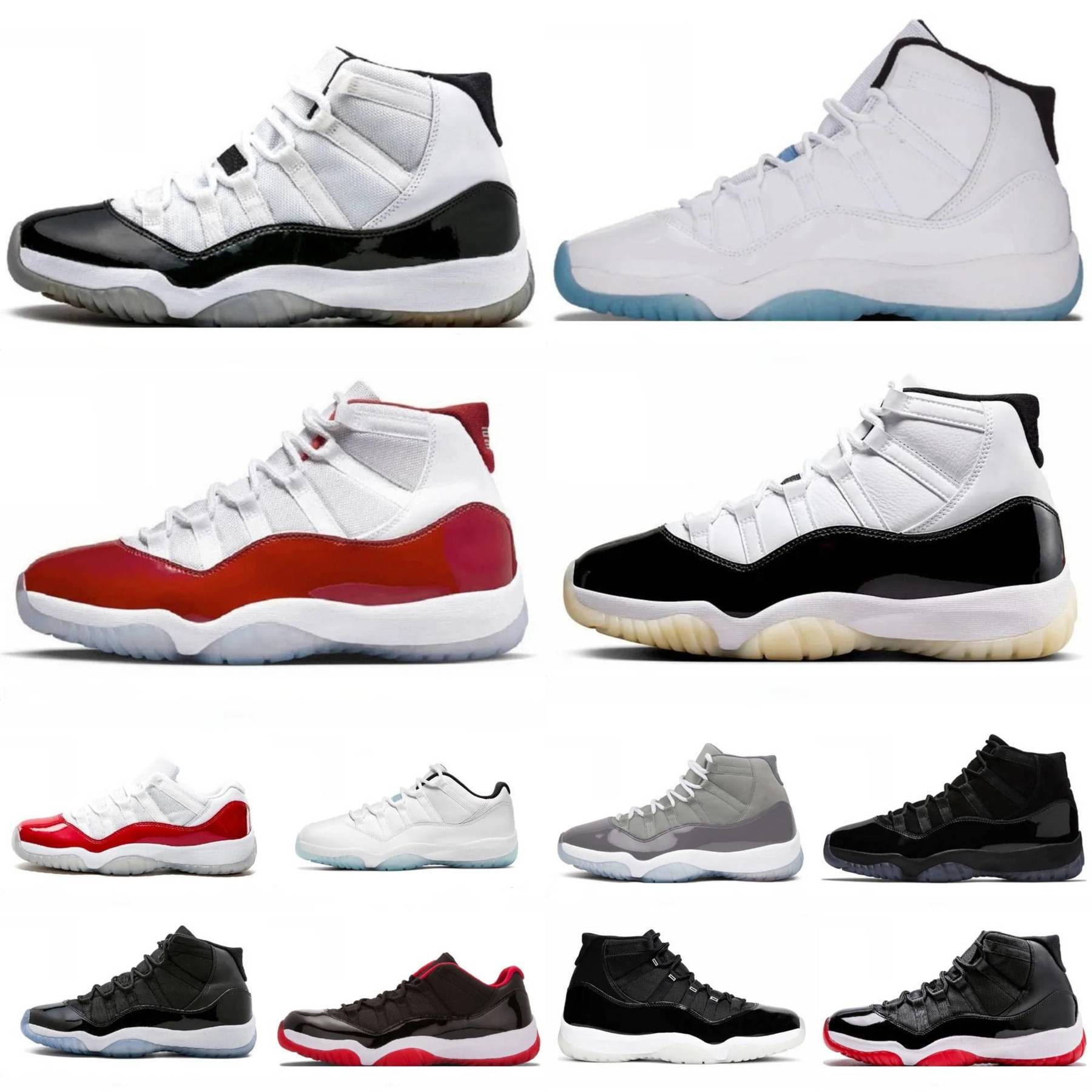 Trainers J11 11 Sports Shoes Retroes 11s Bred Legend Blue Cherry COOL GREY Outdoor Basketball Shoe Space Jam Cool Cement Grey Gamma Jubilee Olive Men Women Sneakers
