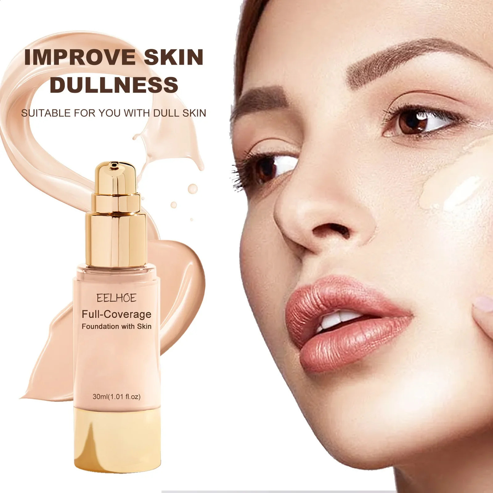 Liquid concealer invisible hole full coverage of black spots skin brightening oil control cosmetics waterproof and durable 250415