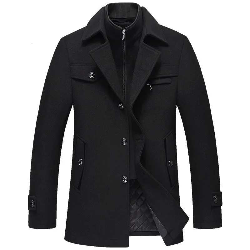 Men Winter Trench Coats Cashmere Wool Blends Man Winter Jackets Overcoats High Quality Male Business Casual Trench Coats 5XLT251125