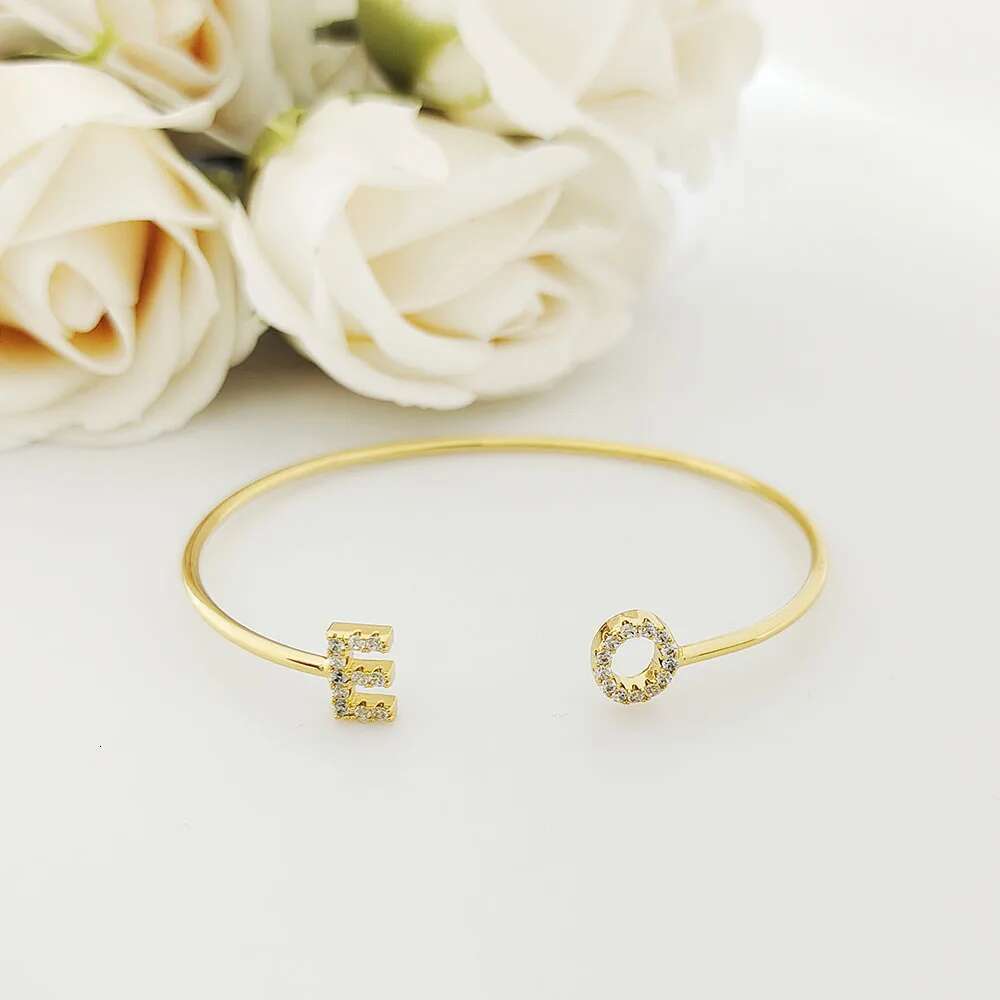 AI Zircon Bangles Personality Name Words Letters Custom Bracelet & Bangle Women Jewelry