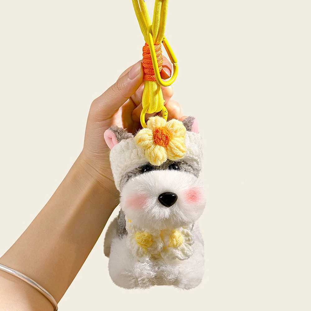 Cute Schnauzer Plush Keychain - Cartoon Puppy Bag Pendant Keyring for Women Girls Schoolbag Accessories Christmas Birthday GiftXJ251125