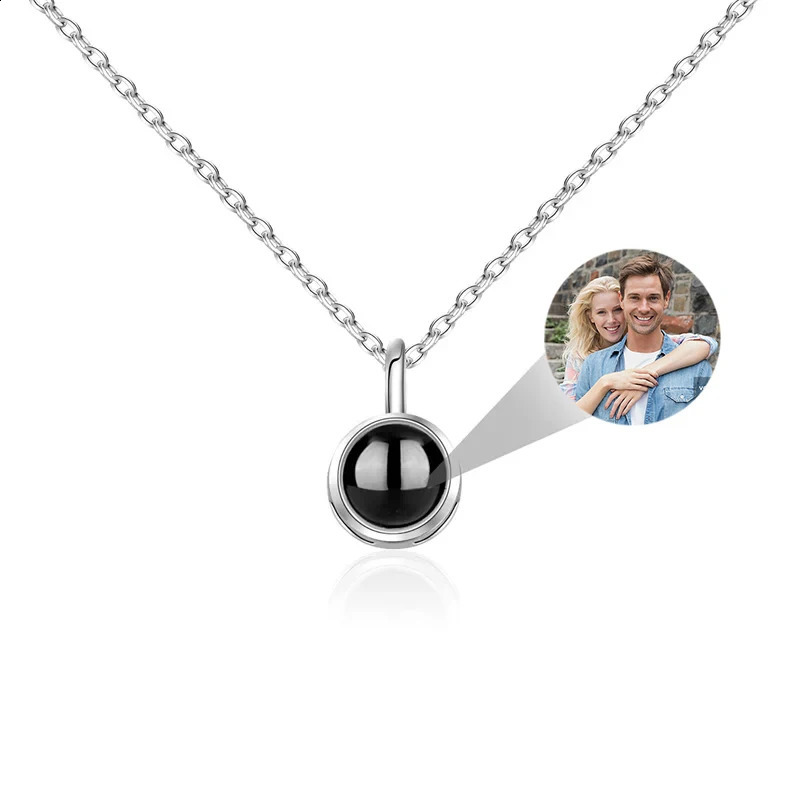 Custom Po Necklace Projection Necklace with Picture I Love You 100 Languages Personalized Necklace Jewelry Gifts for Women 250425