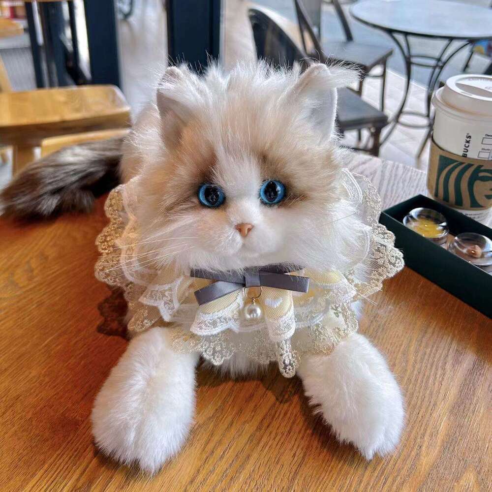 Style Realistic Ragdoll Plush Little Cat Stuffed Doll Children's Toy Birthday Gift