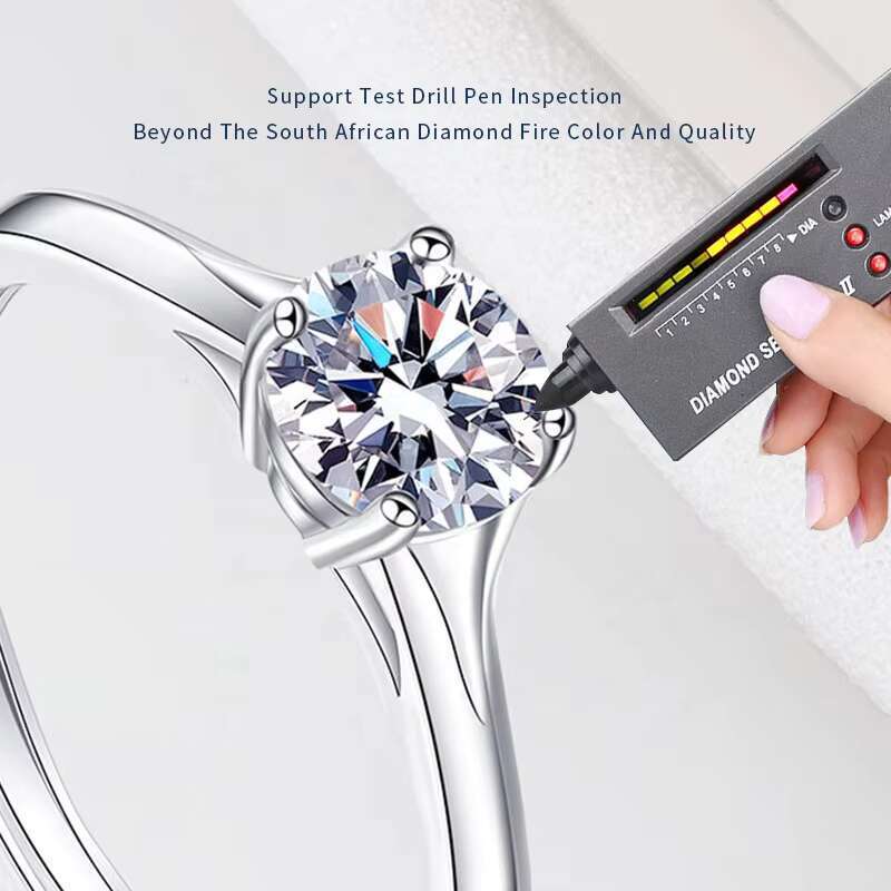 Sterling Silver Ring 925 Customized Moissanite Jewelry Non Fade Waterproof Bride Ring Wedding Engagement Ring Set Women