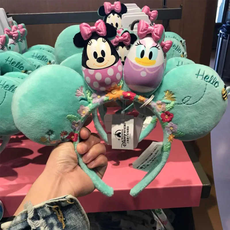 Disney 2024 Disney Mickey Mouse Headband Disney Minnie Ears Plush Headwear Childrens Boys and Girls Beauty Toys Role Playing Party Decoration X250425
