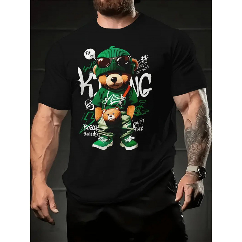 Luxury designer Short sleeved 3D Digital Printed Animal Printed T-shirt Summer Round Neck Men's Top tee