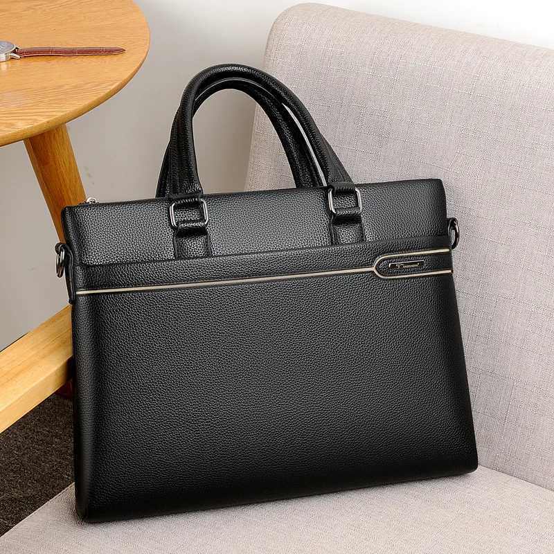 2025 New Luxury PU Leather Business Mens Briefcase Male Briefcase Shoulder Bag Men Messenger Bag Solid Tote Computer BagT251125