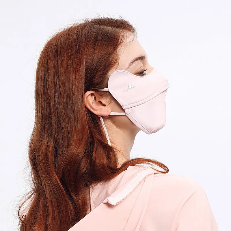 OhSunny Cool Feeling Mask Summer Sun Protection Face Cover Anti-UV UPF50 Open Nose Breathable Outdoor Facial Shield 250424