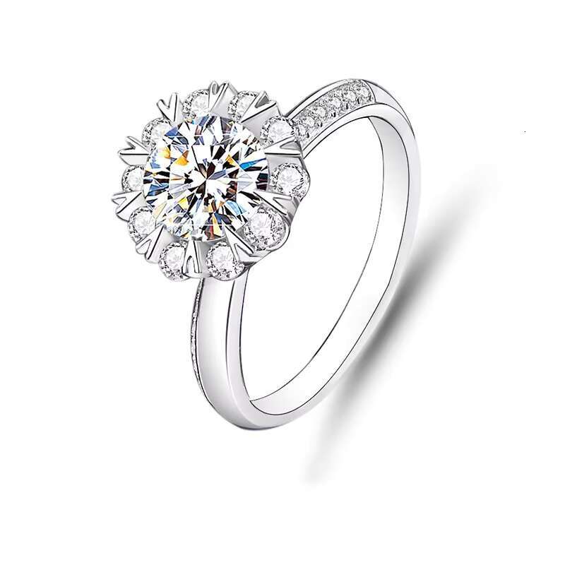 Waterproof Jewelry 1Carat Vvs D Color Moissanite Wedding Ring 925 Sterling Silver Moissanite Engagement Rings For Women