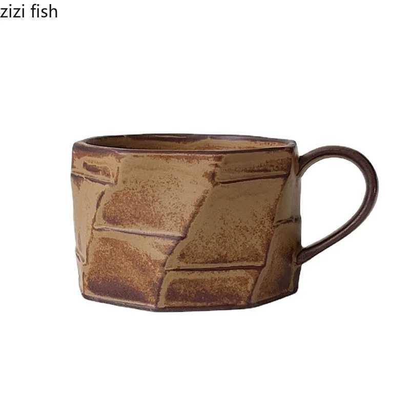 Retro Irregular Ceramic Mug Creative Texture Coffee Mug Office Beverage Cup Juice Cup Milk Cups Water Cups Household Products Y251125