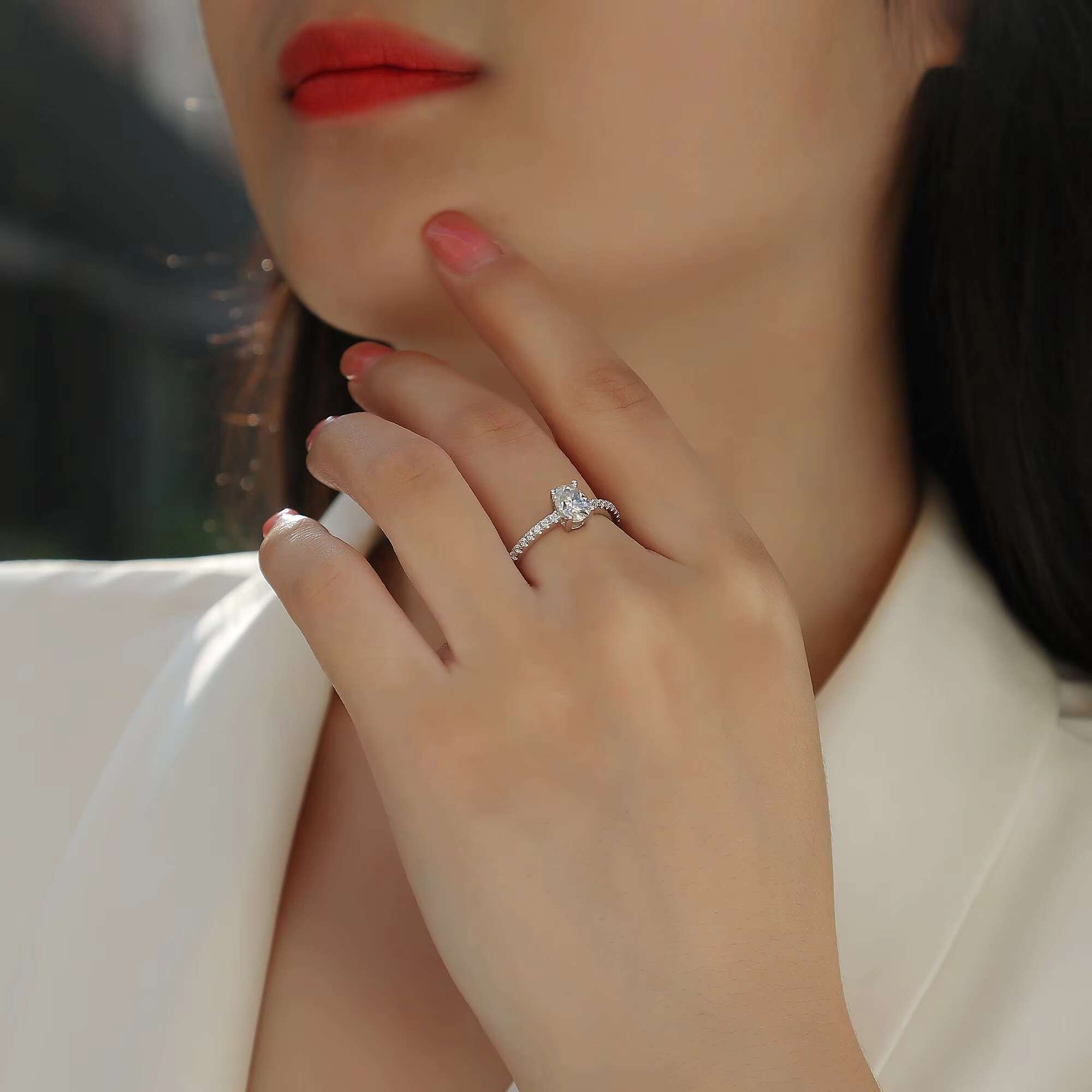 VANFI Stylish Moissanite Wedding Ring 925 Sterling Silver for Bridal Occasions Fashionable Vaniti Jewelry