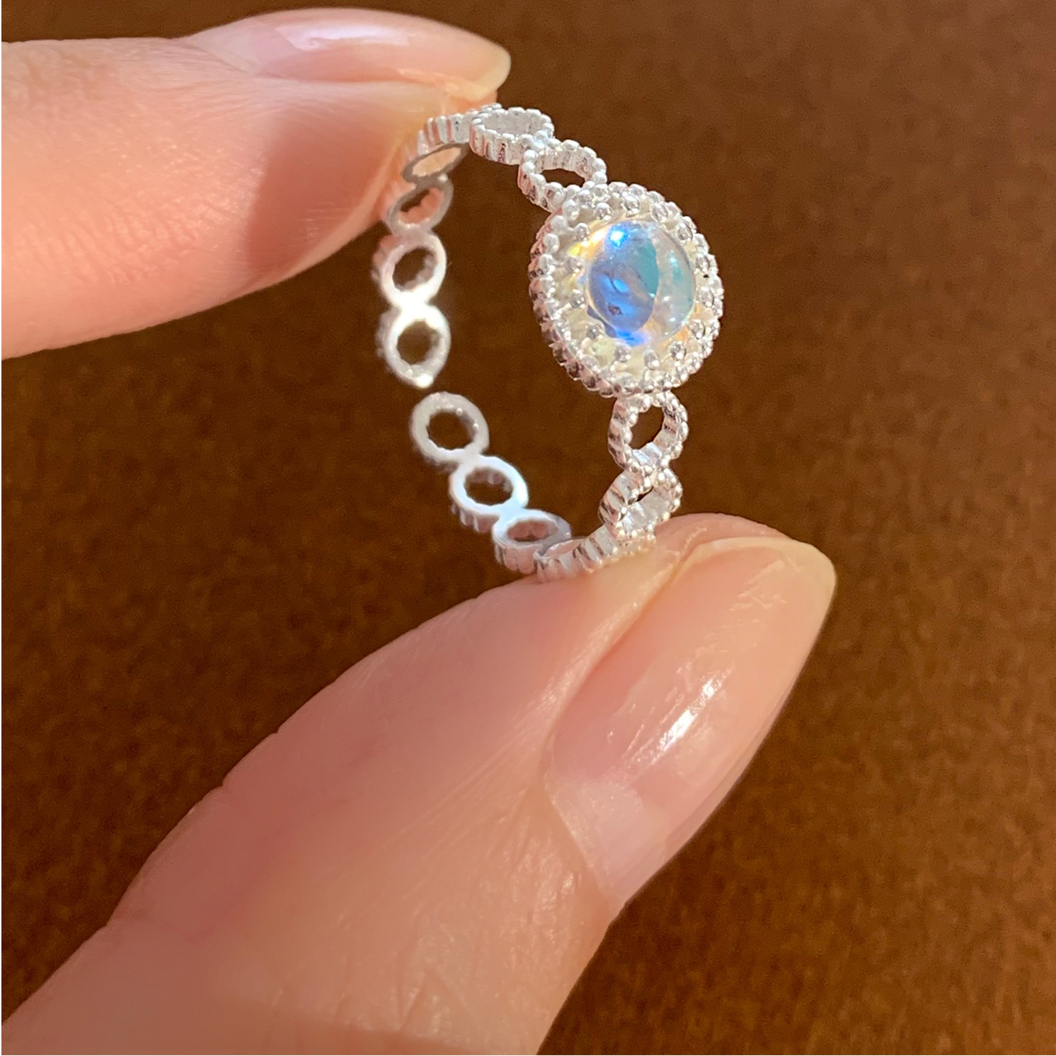 S925 sterling silver fresh and elegant lace ring for women light luxury style High quality gold designer diamond rings designer for women ring men lov - view 5