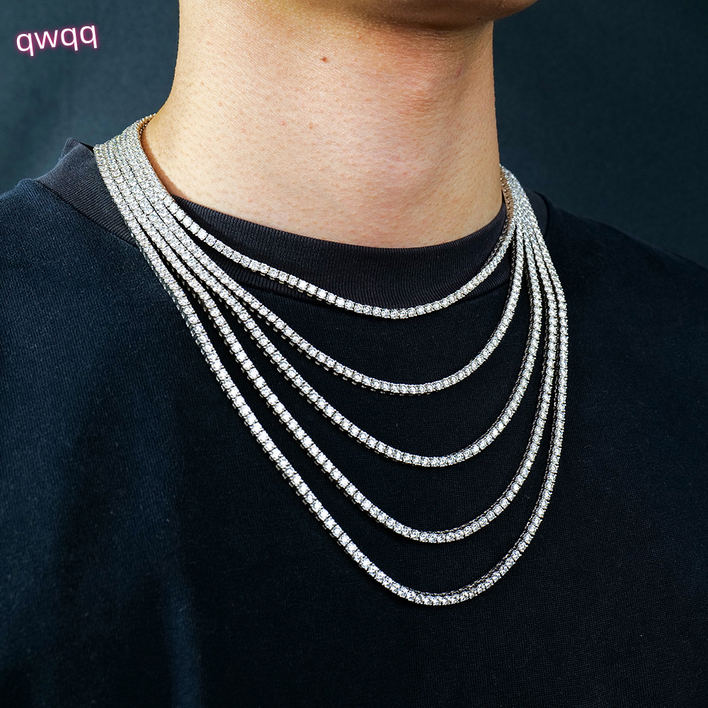 Xingyue Custom High Quality Mens Womens Jewelry 3mm 16-24inch S925 Silver Iced Out Tennis Chain Mossanite Moissanite Necklace