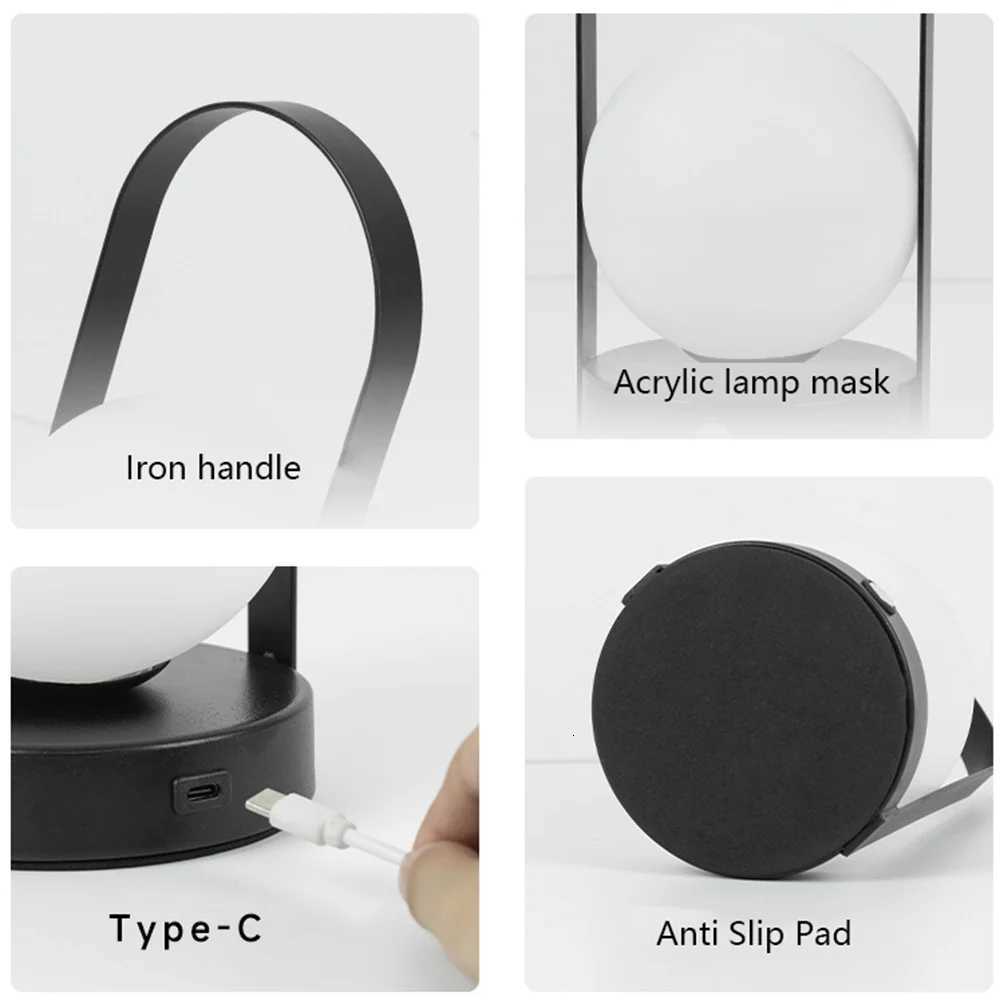 110-240v Metal Table Lamp Portable Outdoor USB Rechargeable Dimmable Wireless Table Lamp for Bedroom Hotel Bar Bedside LightM251125