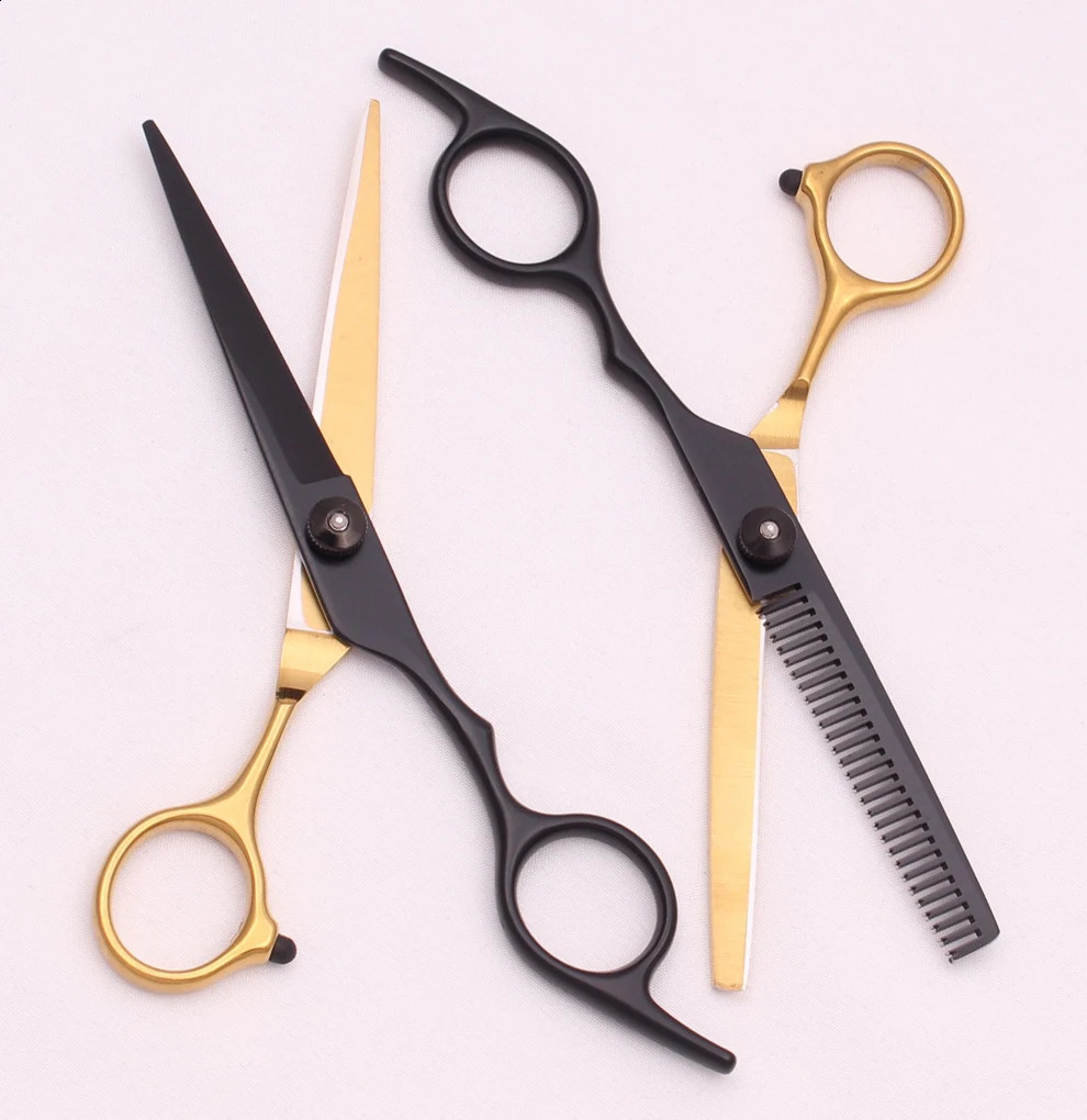 6.0 Hair Scissors Professional Cutting Shears Thinning Hairdressing Haircut Sets Salon Barber Home Japan Steel Drop 250424