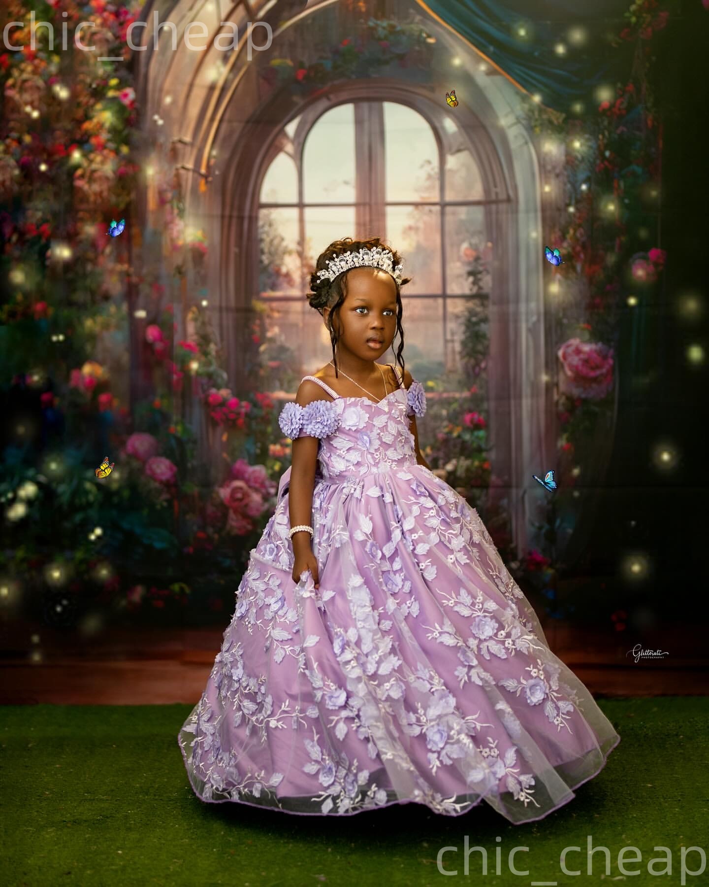 2026 Lilac Ball Gown Flower Girl Dresses Floral Lace Spaghetti Beaded Vintage Little Girl Christmas Peageant Birthday Christening Tutu Dress Gowns ZJ4