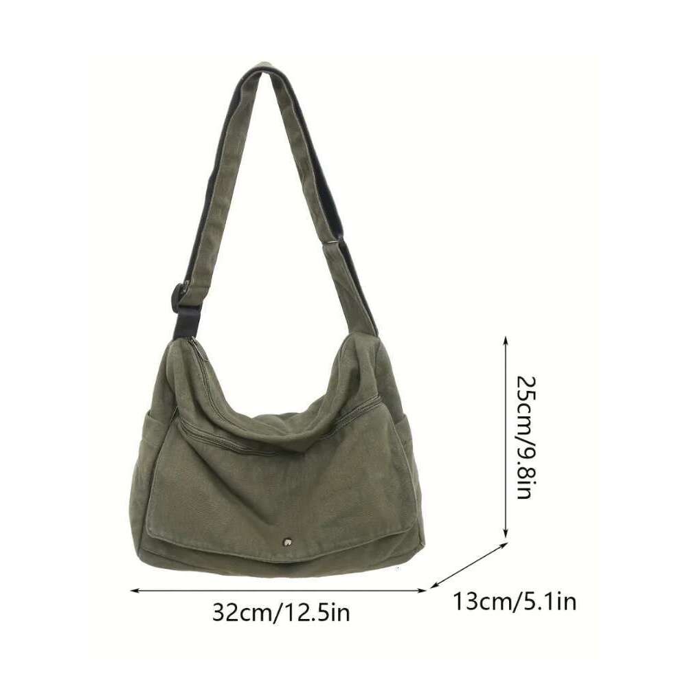 Designer Bag 4-Color Large Capacity Canvas Crossbody Hobo Bag - Durable, Adjustable, Trendy Sling