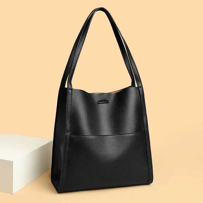 100% cowhide handbag womens genuine leather shoulder bag natural high-quality cowhide cross body large capacity messenger bag W250421