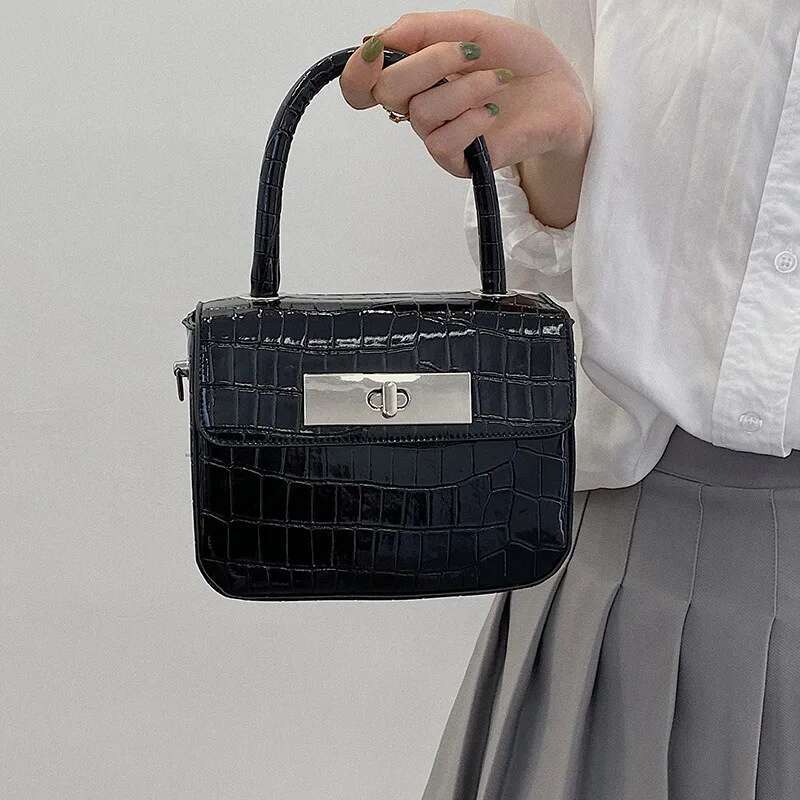 Crocodile Pattern Small Square Women Bag Popular Fashionable Versatile Handbag Niche High-End One Shoulder Crossbody