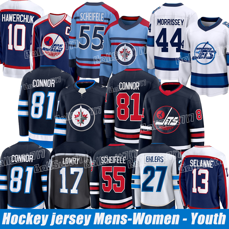 Winnipegs Jetss jersey #55 Mark Scheifele #27 Nikolaj Ehlers #91 Cole Perfetti #17 Adam Lowry #44 Josh Morrissey #4 Neal Pionk Hockey Jerseys