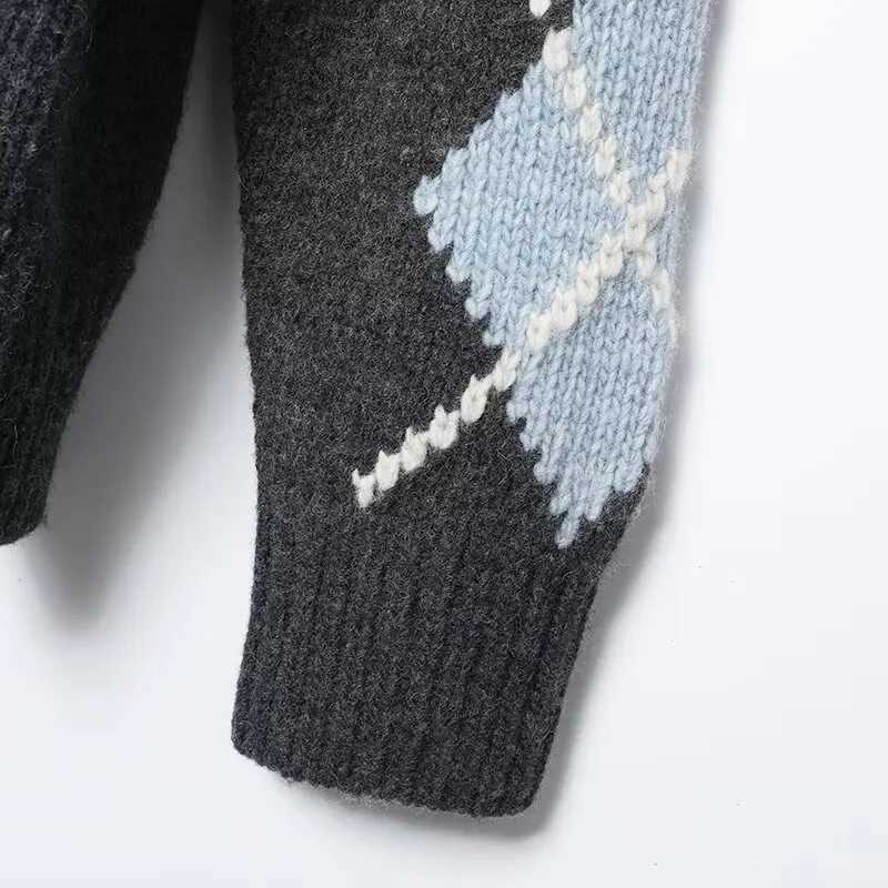 Tidalyf 2025 Women Wool Diamond Knit Cardigan V Neck Long Sleeve Soft Warm Elegant Casual Autumn Winter SweaterT251125