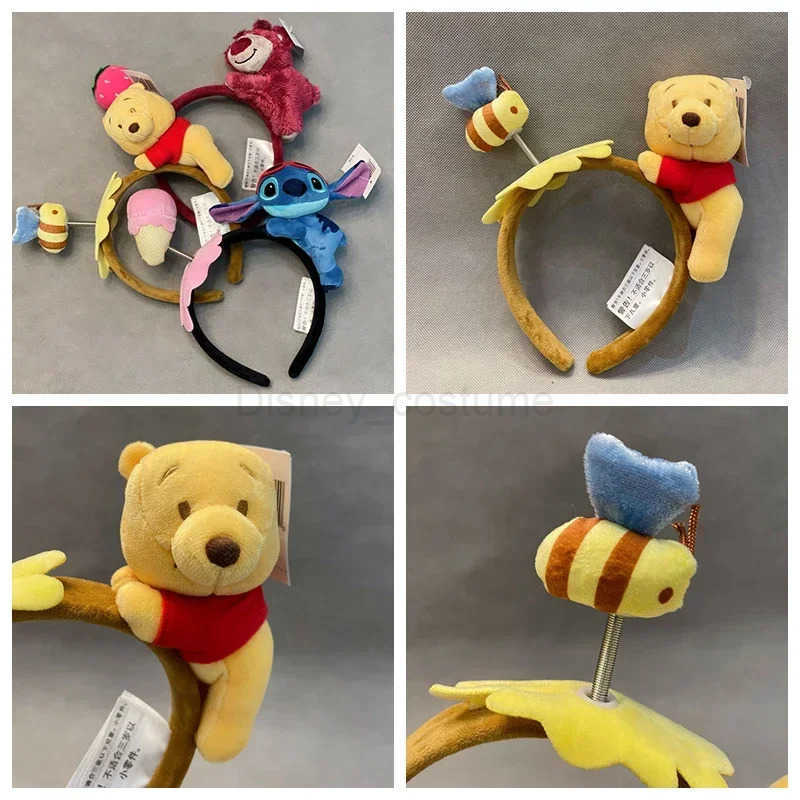 Disney Doll Hairband Sewing Loso Little Bear Cartoon 3D Doll Headwear Plush Face Wash Hairband Girl Surprise Gift X250425