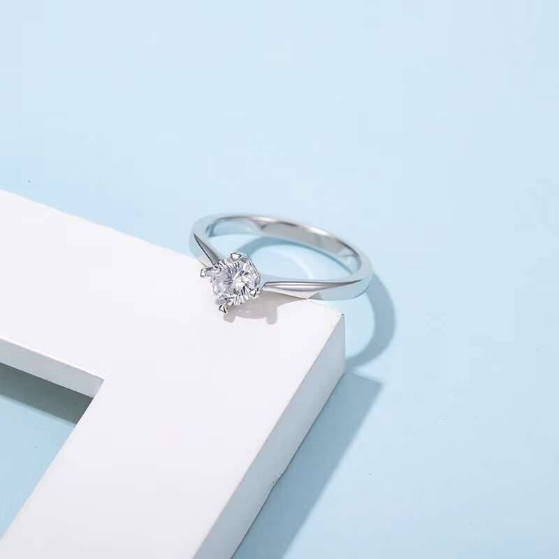 New Trendy Anniversary White Gold Plated 925 Sterling Silver Engagement Moissanite Rings Jewelry